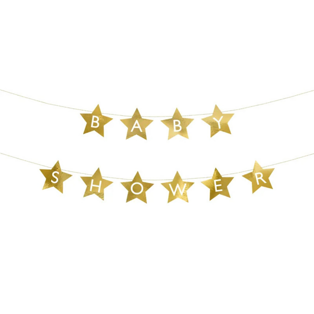Baby Shower Girlande, Gold, Deko Set Baby Party