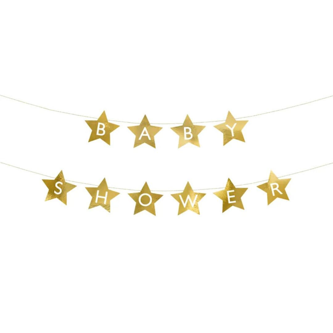 Baby Shower Girlande, Gold, Deko Set Baby Party