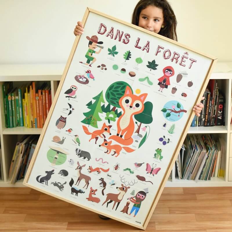 Lernposter mit wiederverwendbaren Stickern - Wald