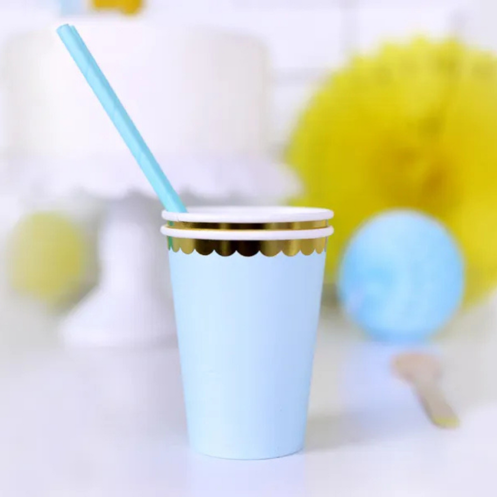 Blauer Pappbecher 6 Stück