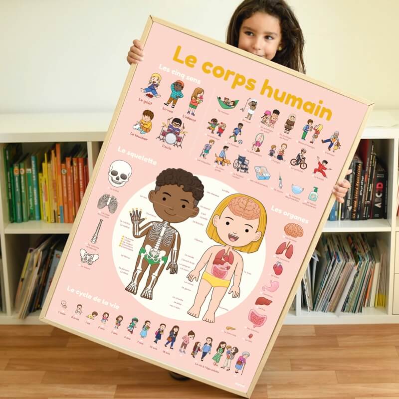 Lernposter mit wiederverwendbaren Stickern - Menschlicher Körper