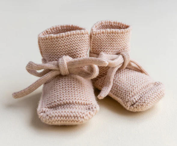 HVID Erste Schuhe zum Binden - Merinowolle Strick Booties (0-9M)