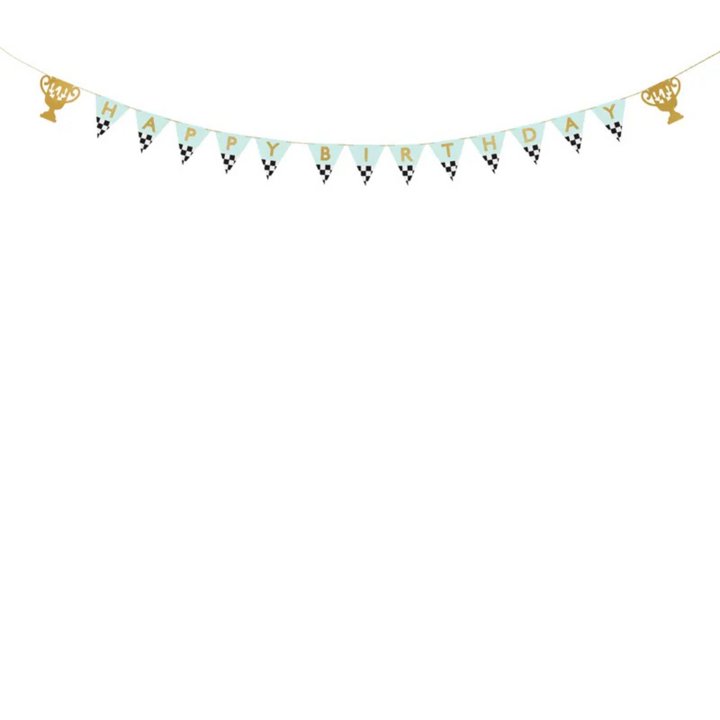 Rennauto Geburtstagsgirlande Happy Birthday, 2 Meter