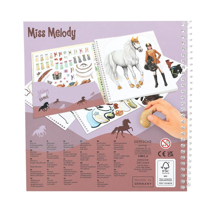 Miss Melody Dress me up Mal- und Stickerbuch