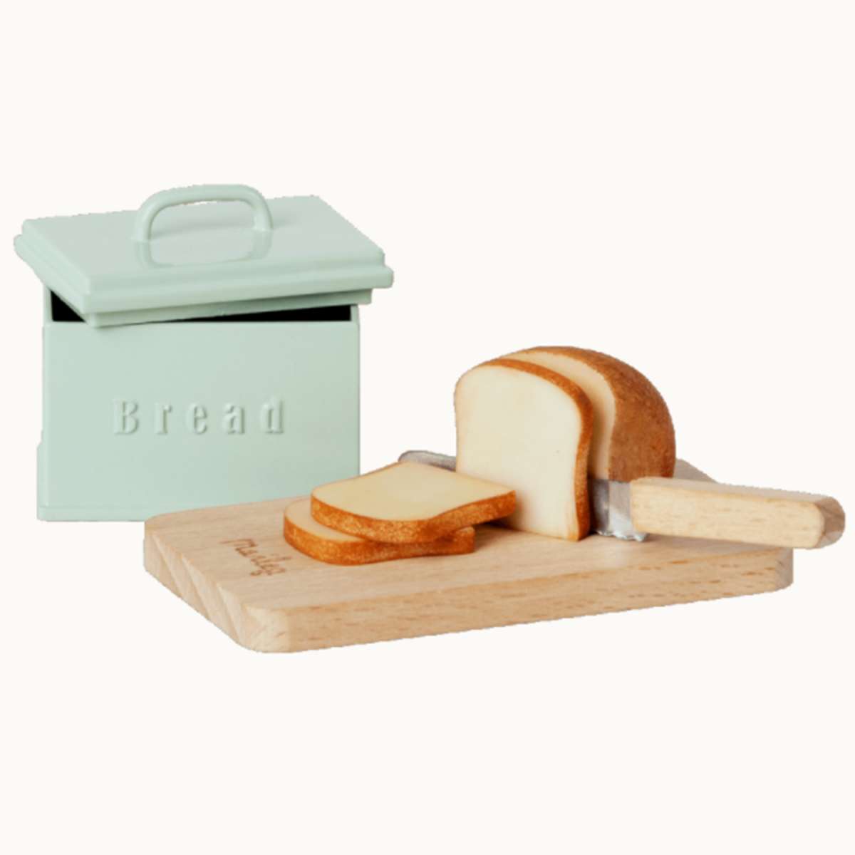 Miniatur Brotbox mit Schneidebrett und Messer - Zubehör Maileg