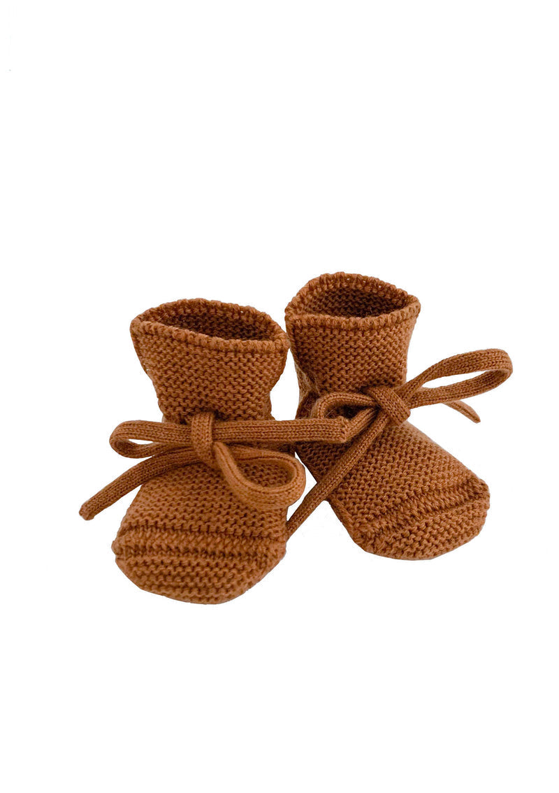 HVID Erste Schuhe zum Binden - Merinowolle Strick Booties (0-9M)
