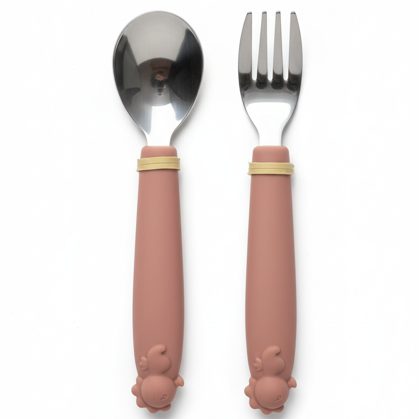 Erstes Besteck, Löffel und Gabel - Süße Designs - Edelstahlbesteck
