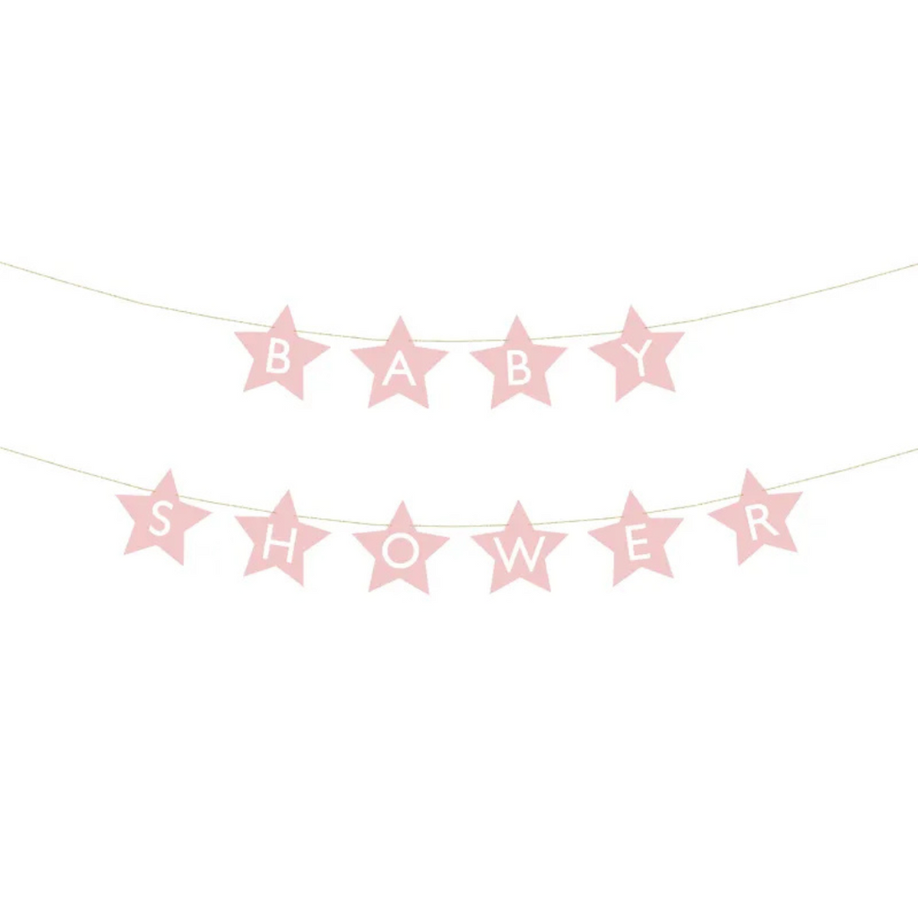Baby Shower Girlande, Rosa, Deko Set Baby Party