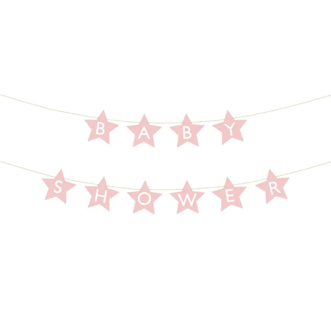 Baby Shower Girlande, Rosa, Deko Set Baby Party