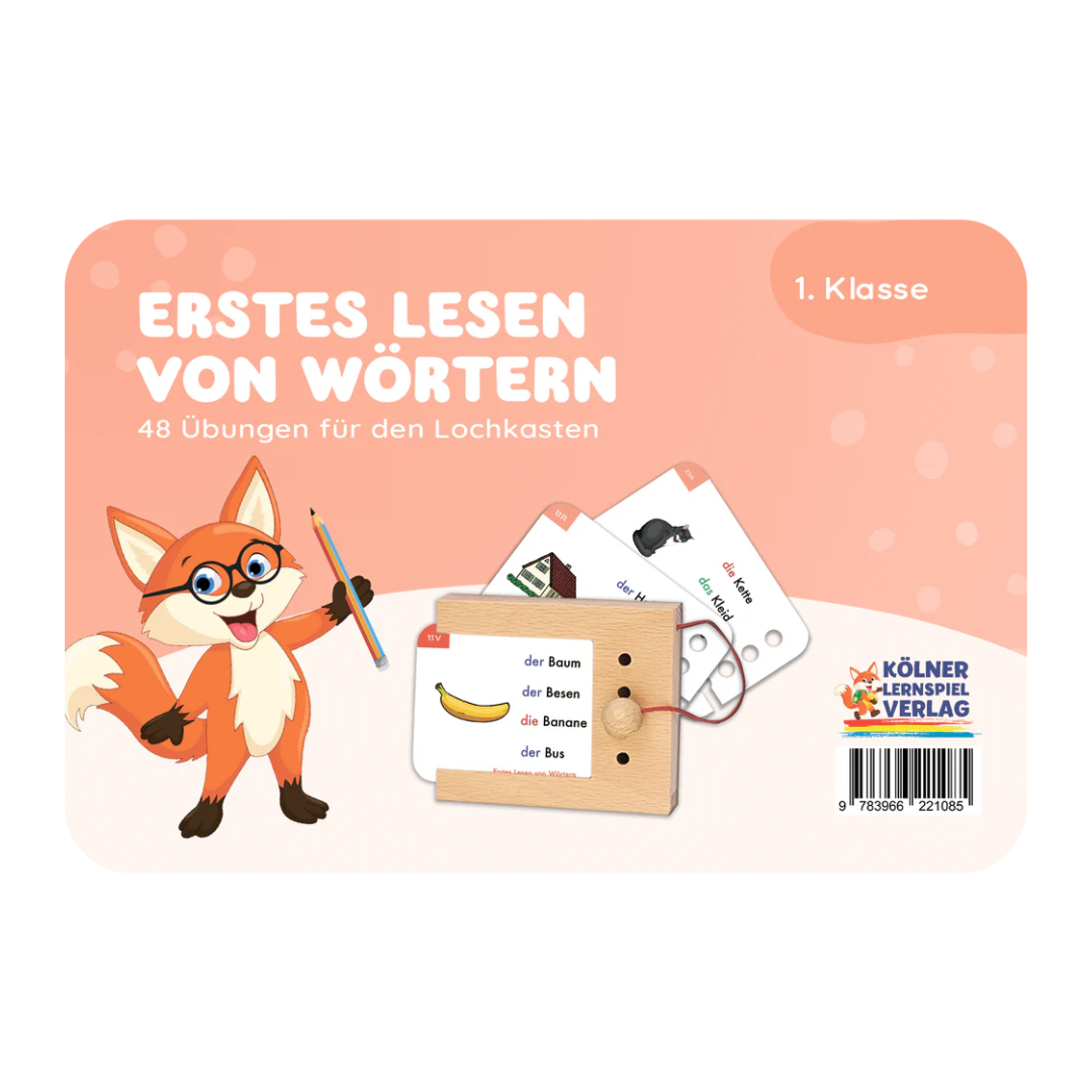 Erstes Lesen von Wörtern, 1. Klasse - Kartensatz für den Lochkasten