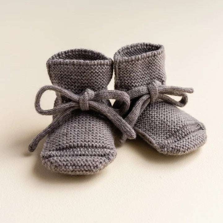 HVID Erste Schuhe zum Binden - Merinowolle Strick Booties (9-15M)