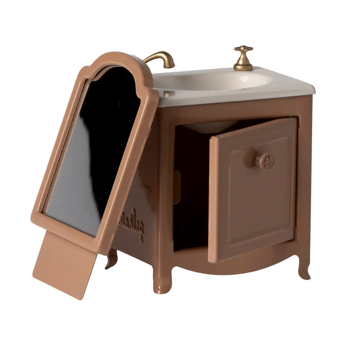 Waschbeckenkommode mit Spiegel - Zubehör Maileg Sink Dresser Dark Powder