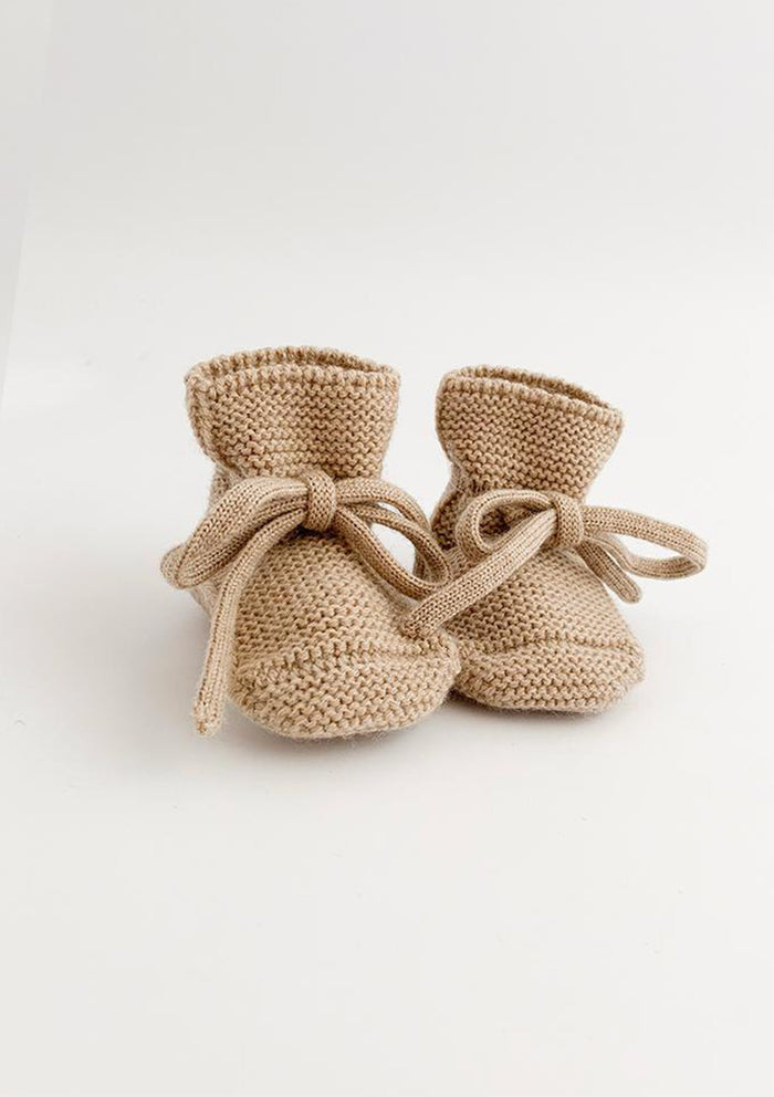 HVID Erste Schuhe zum Binden - Merinowolle Strick Booties (0-9M)