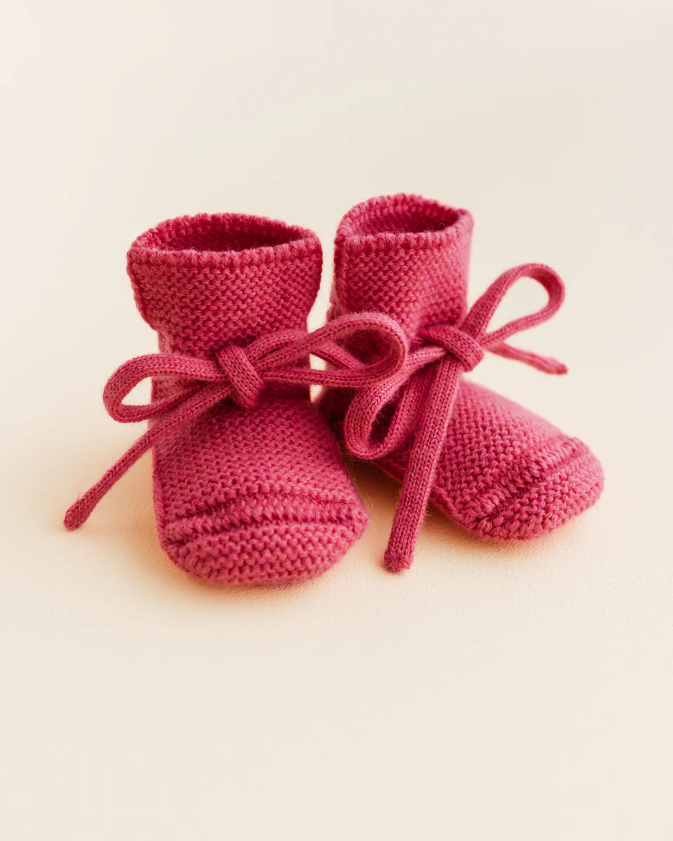 HVID Erste Schuhe zum Binden - Merinowolle Strick Booties (0-9M)