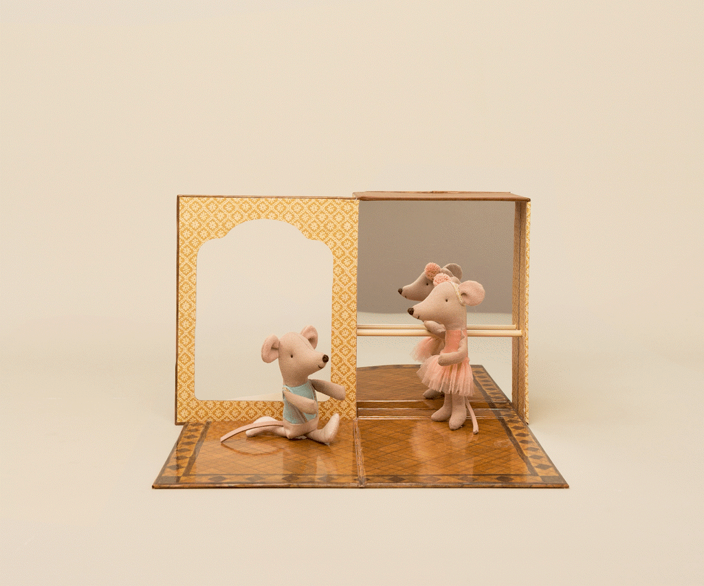 Ballet Mäuse im Tanzstudio - kleiner Bruder & Schwester Maus Maileg