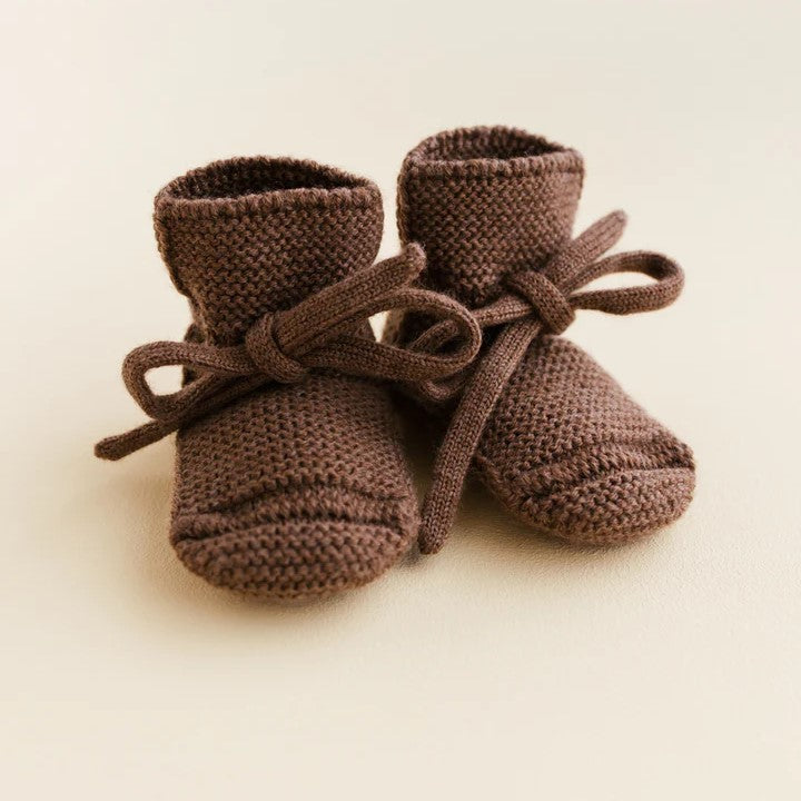 HVID Erste Schuhe zum Binden - Merinowolle Strick Booties (0-9M)