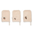 3er Pack Waschlappen / Waschhandschuh mit Stickereien