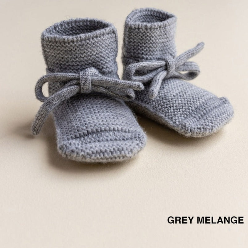 HVID Erste Schuhe zum Binden - Merinowolle Strick Booties (0-9M)