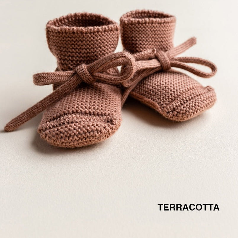 HVID Erste Schuhe zum Binden - Merinowolle Strick Booties (0-9M)
