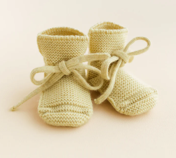 HVID Erste Schuhe zum Binden - Merinowolle Strick Booties (0-9M)