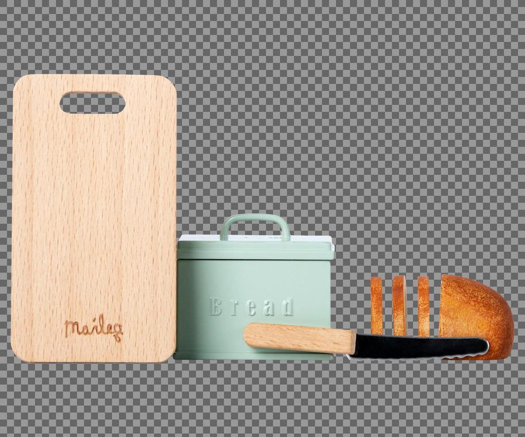 Miniatur Brotbox mit Schneidebrett und Messer - Zubehör Maileg