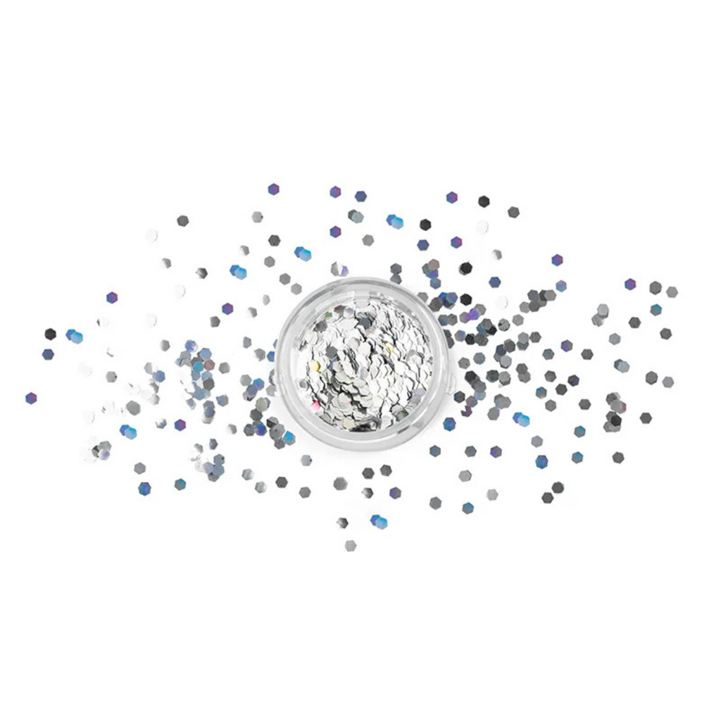 Glitzer für Gesicht, Silber - Gesichtssommersprossen