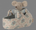 Maileg Baby Maus in Tragekorb - blau