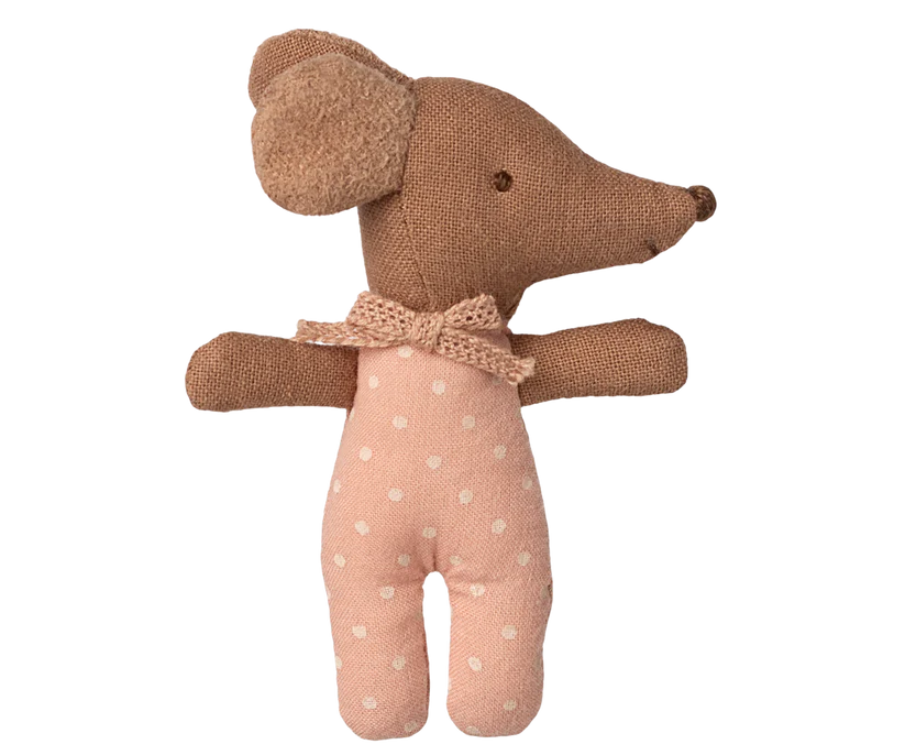 Sleepy Wakey Baby Maus in Streichholzschachtel - Rose