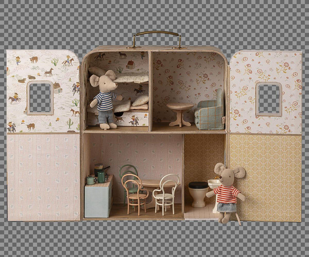 SuitCasa - Maileg Puppenhaus in Kofferoptik mit Betten
