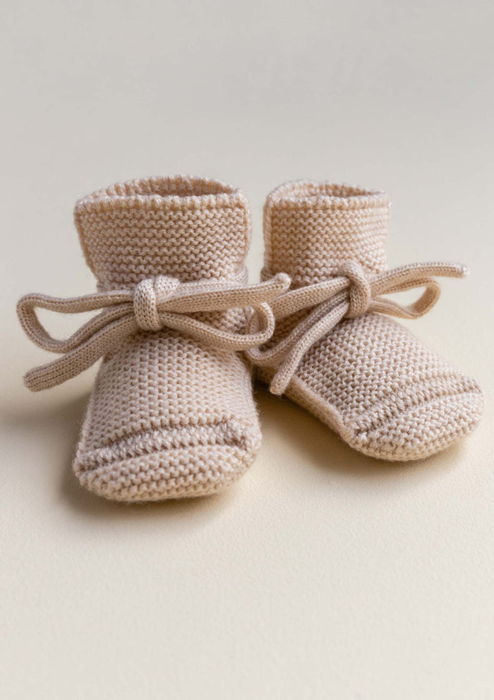 HVID Erste Schuhe zum Binden - Merinowolle Strick Booties (0-9M)
