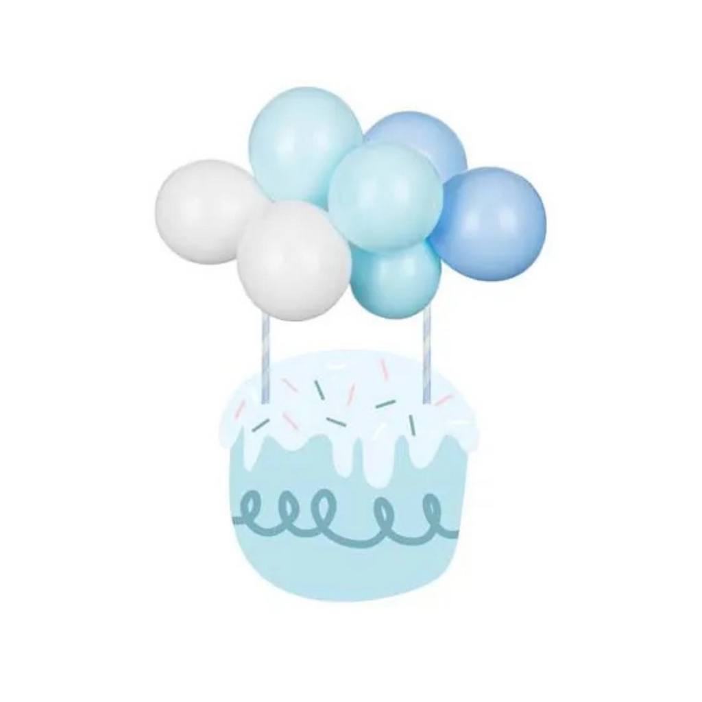 Blauer Ballon-Topper für Kuchen und Torten - Partydekoration