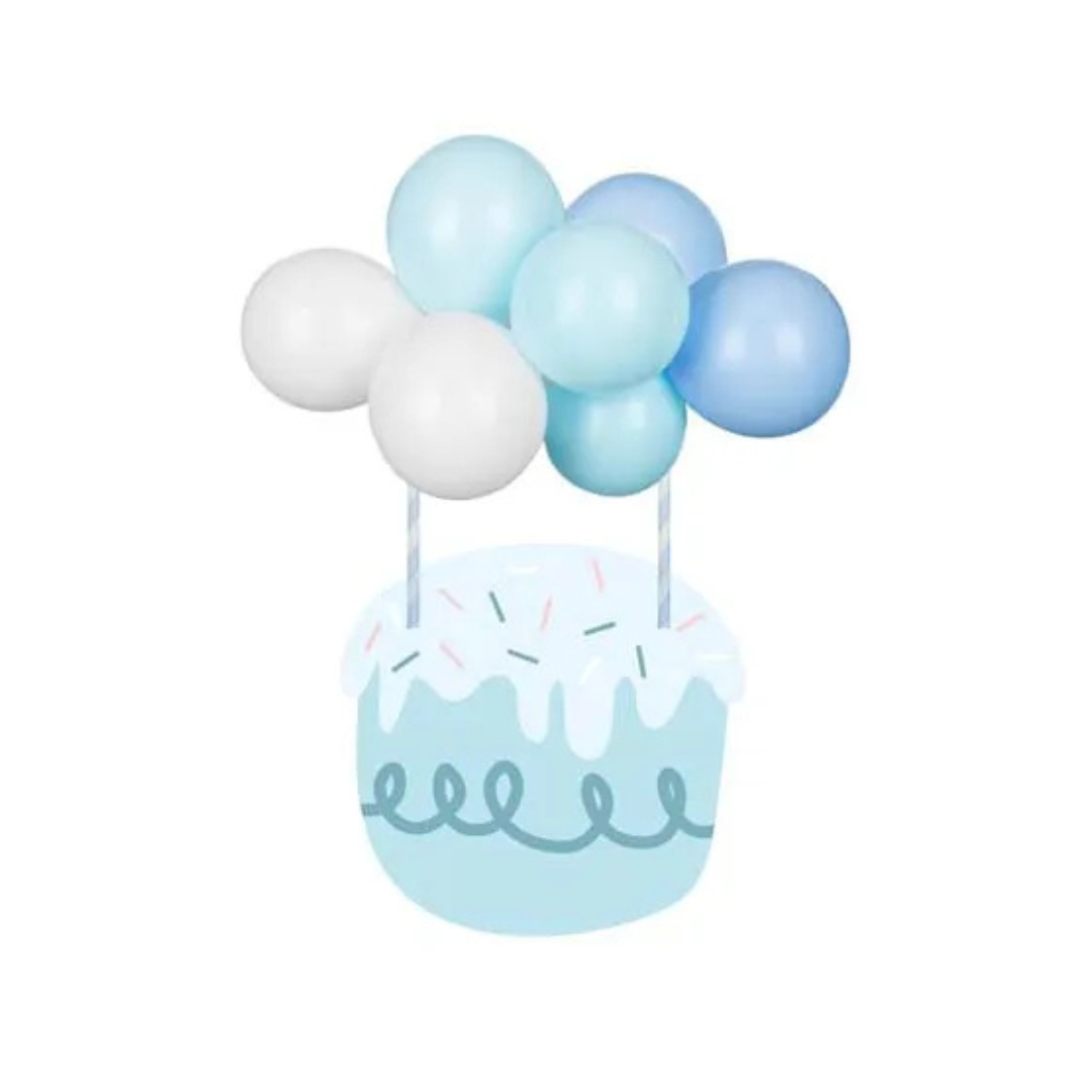 Blauer Ballon-Topper für Kuchen und Torten - Partydekoration