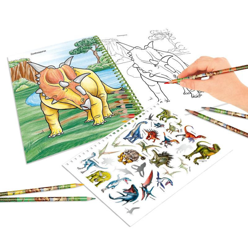 Dino World Malbuch mit Stiften