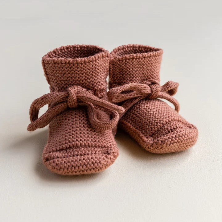 HVID Erste Schuhe zum Binden - Merinowolle Strick Booties (9-15M)