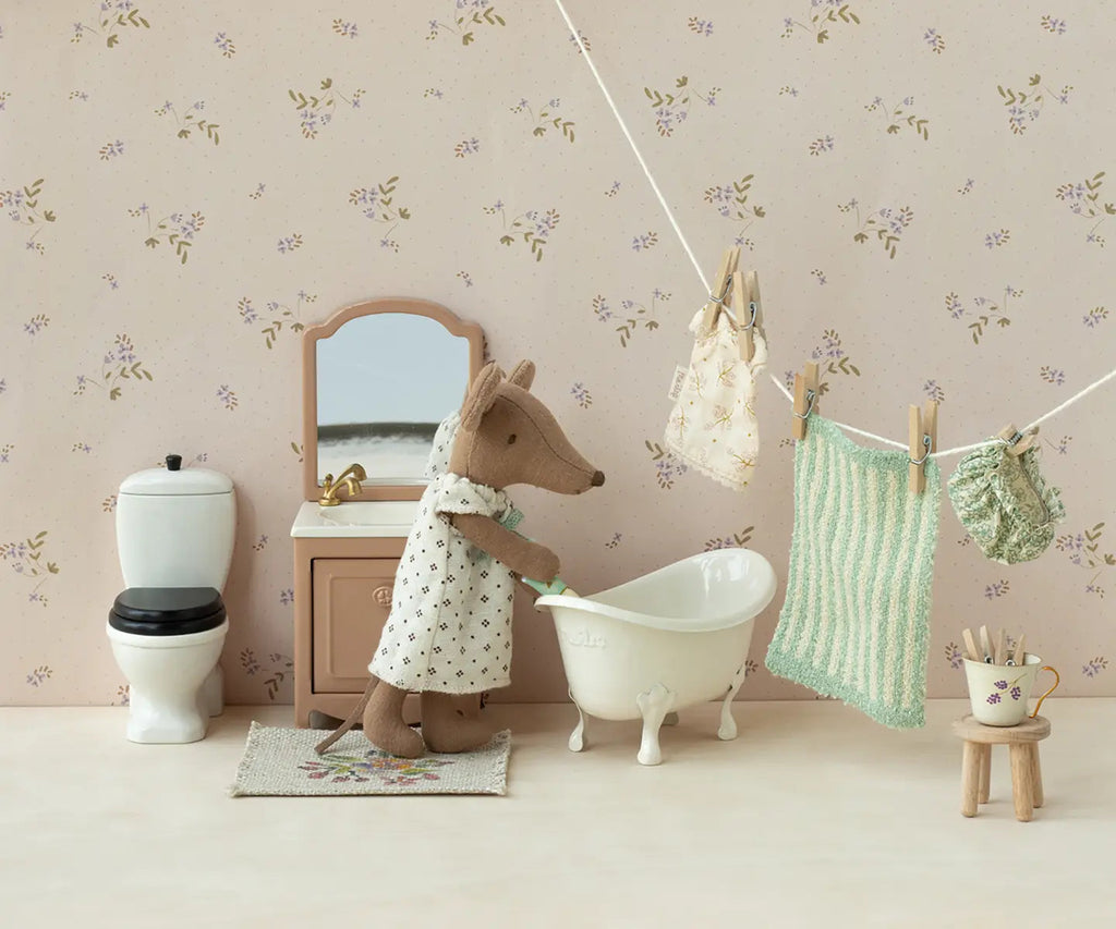 Waschbeckenkommode mit Spiegel - Zubehör Maileg Sink Dresser Dark Powder