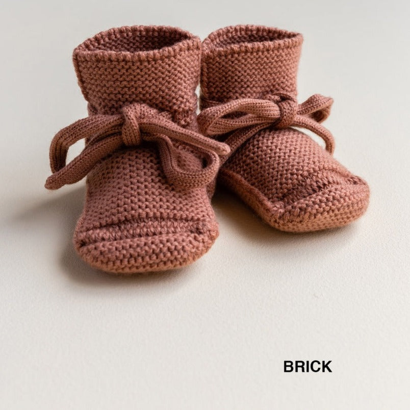 HVID Erste Schuhe zum Binden - Merinowolle Strick Booties (0-9M)