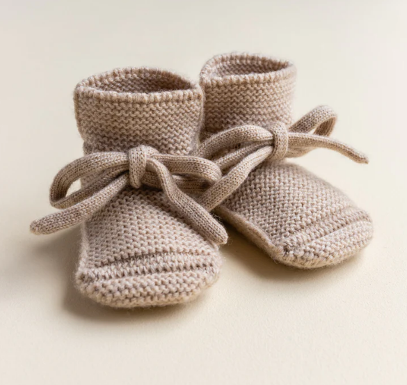 HVID Erste Schuhe zum Binden - Merinowolle Strick Booties (0-9M)