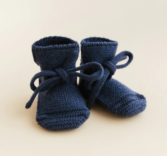 HVID Erste Schuhe zum Binden - Merinowolle Strick Booties (0-9M)
