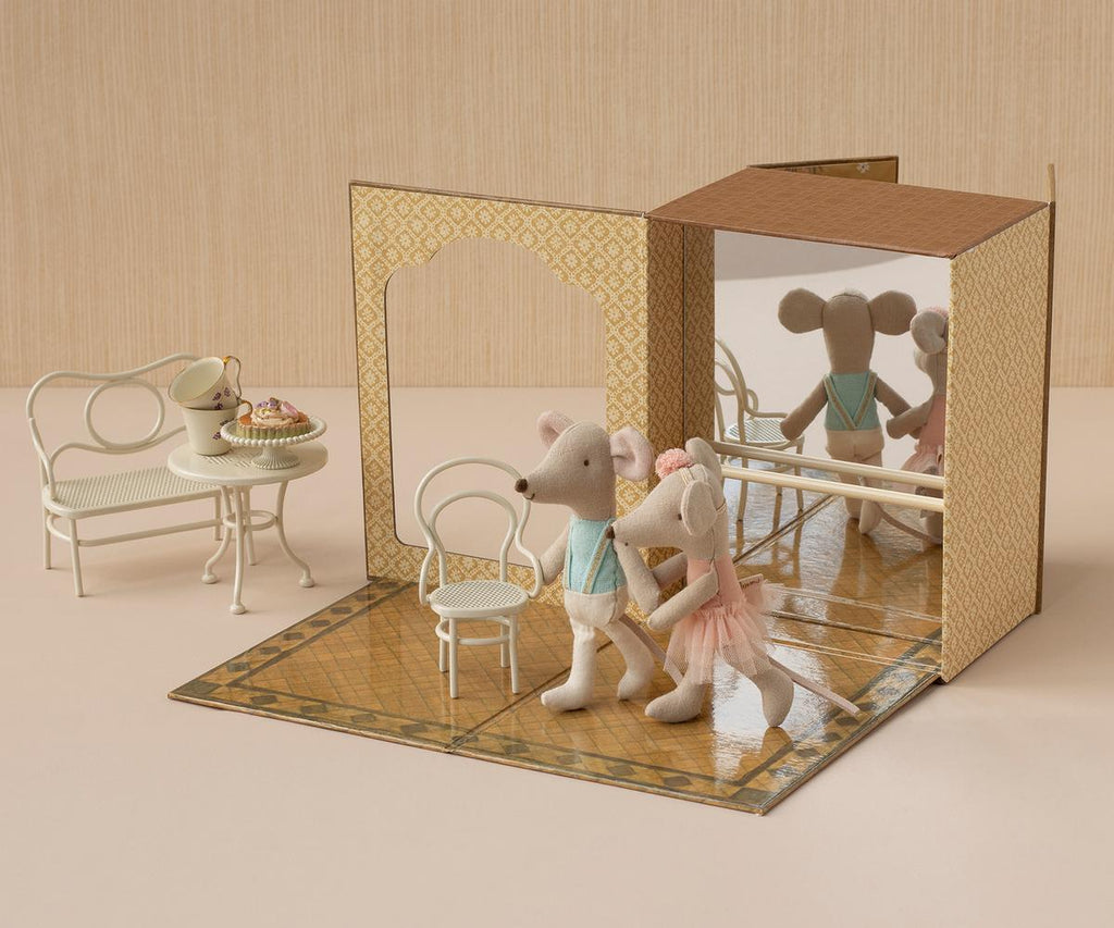 Ballet Mäuse im Tanzstudio - kleiner Bruder & Schwester Maus Maileg