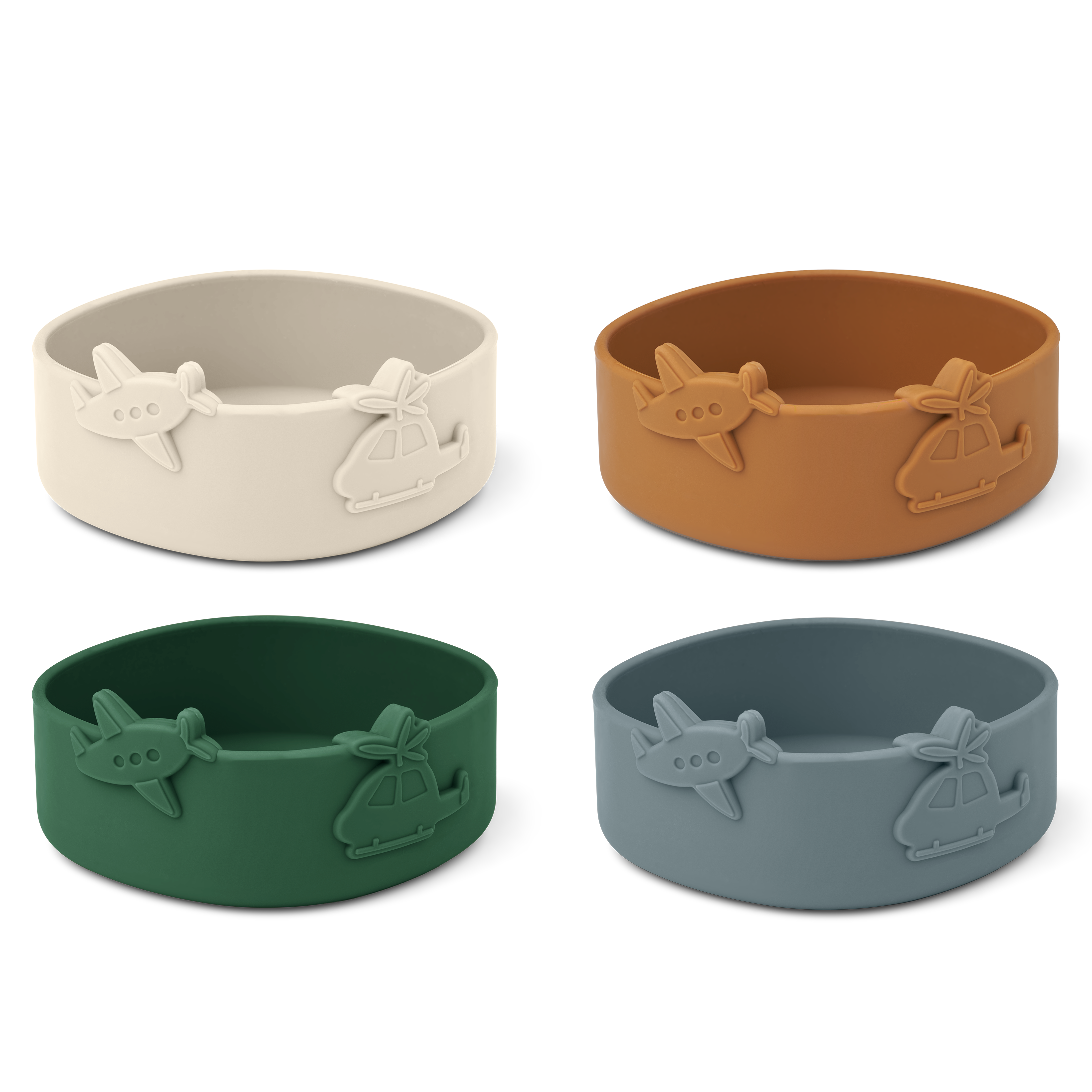 4er Pack Silikonschüssel mit verspieltem 3D-Motiv