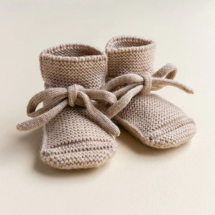 HVID Erste Schuhe zum Binden - Merinowolle Strick Booties (9-15M)