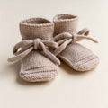 HVID Erste Schuhe zum Binden - Merinowolle Strick Booties (0-9M)