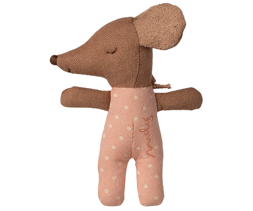 Sleepy Wakey Baby Maus in Streichholzschachtel - Rose