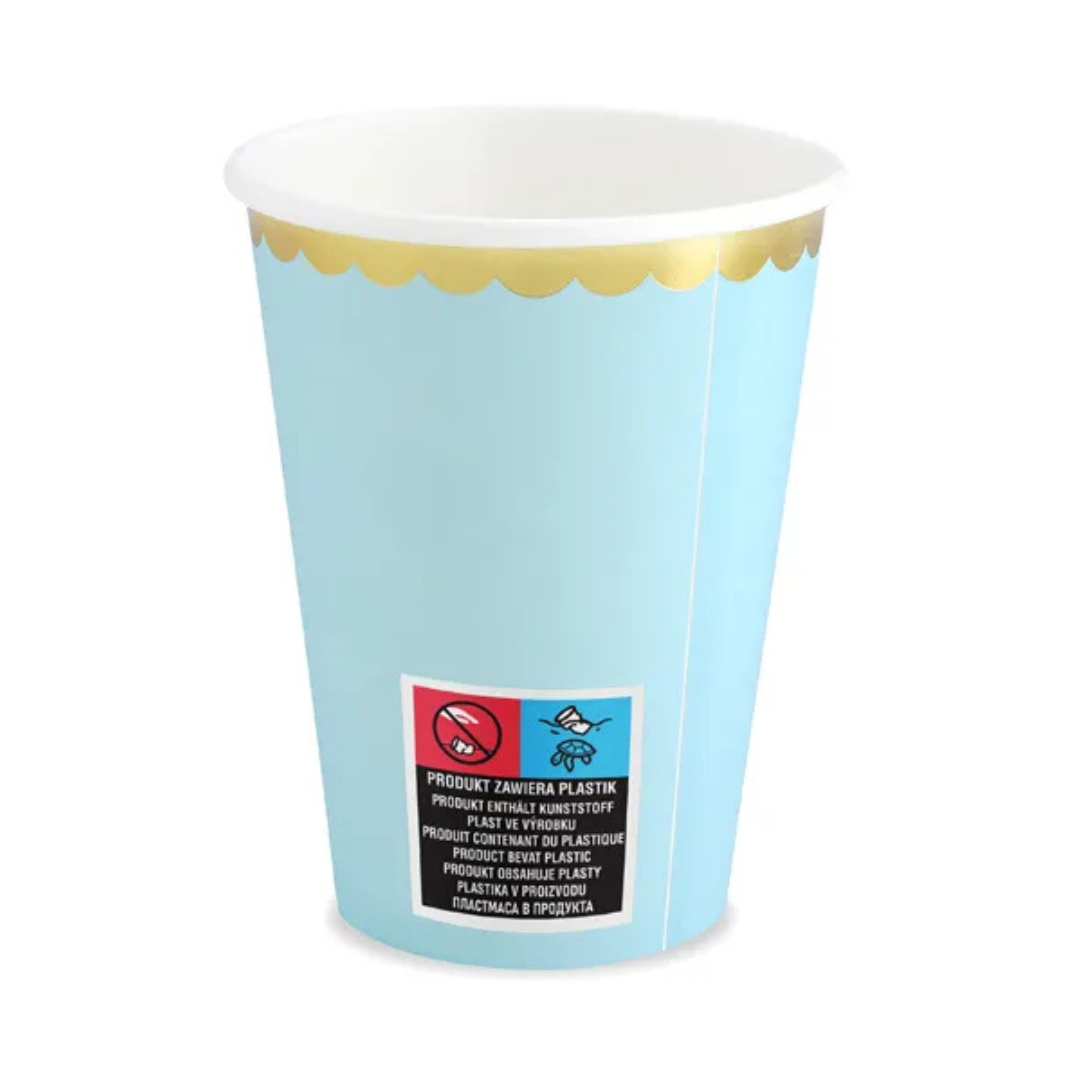 Blauer Pappbecher 6 Stück
