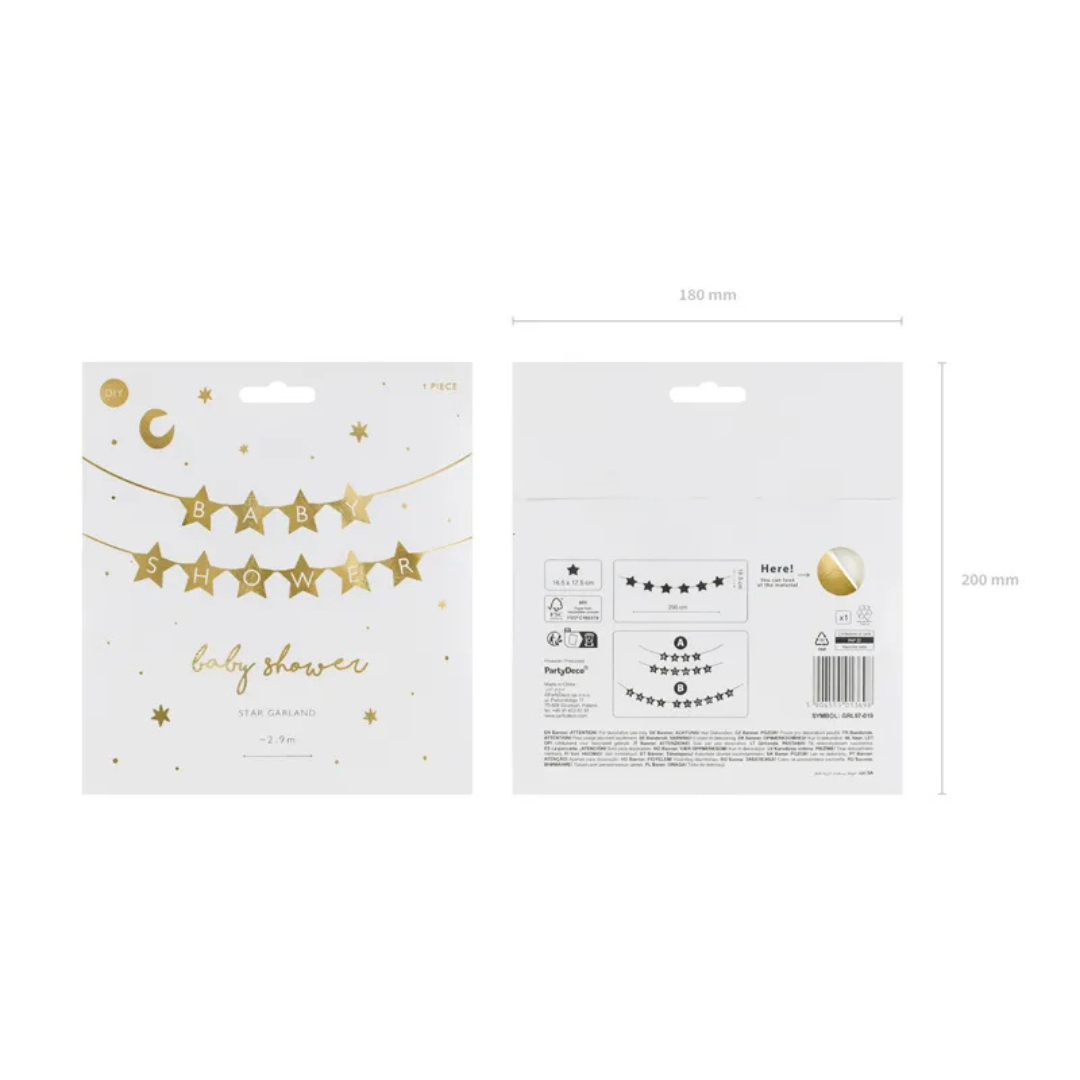 Baby Shower Girlande, Gold, Deko Set Baby Party