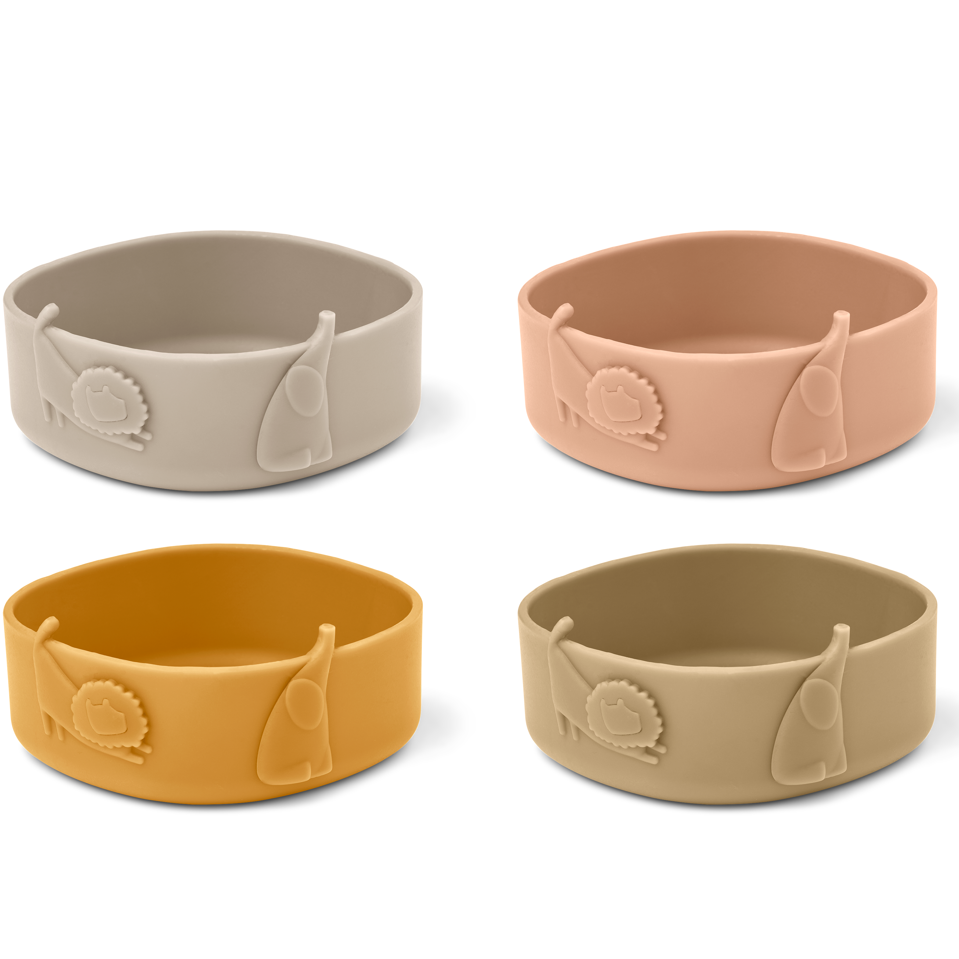 4er Pack Silikonschüssel mit verspieltem 3D-Motiv