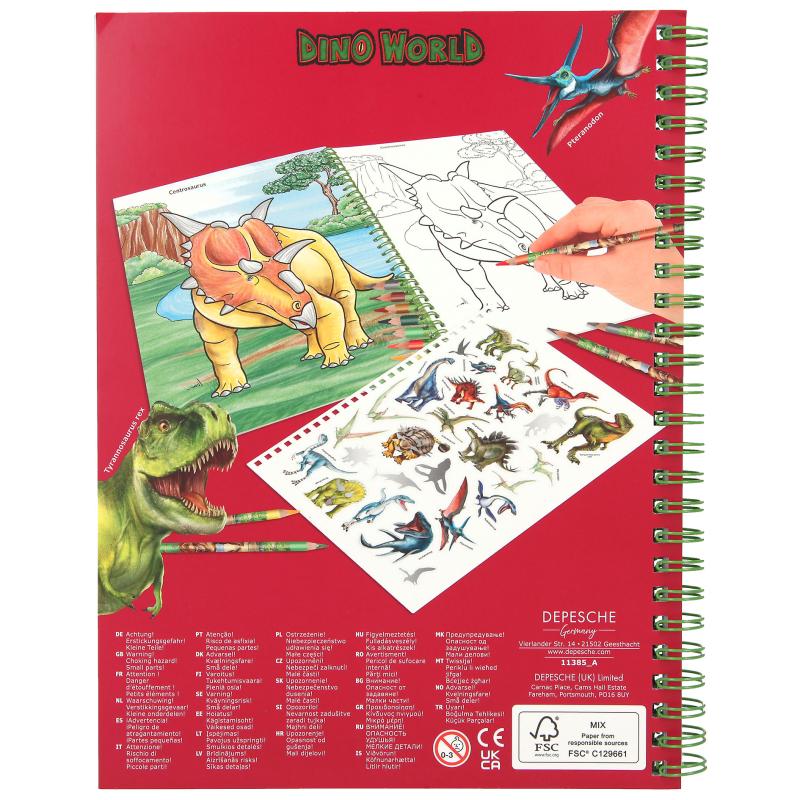 Dino World Malbuch mit Stiften